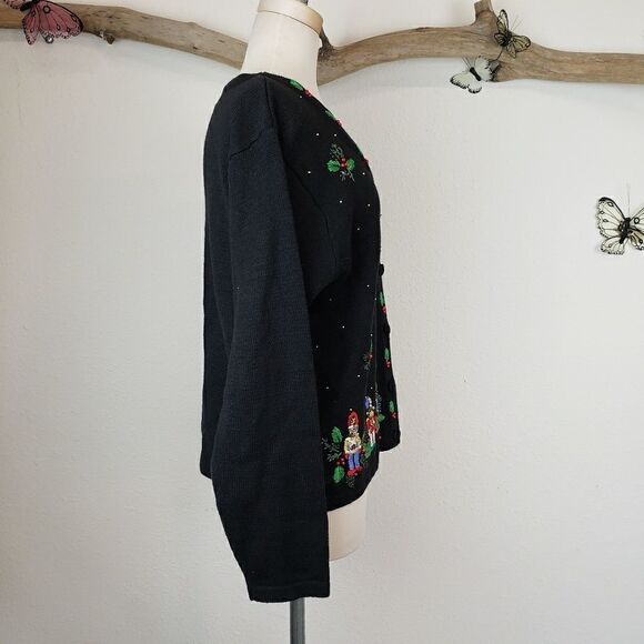 B.P. designs black embroidered Christmas cardigan - Picture 5 of 6